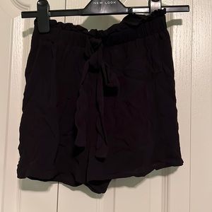 Black Frilly Lightweight Shorts